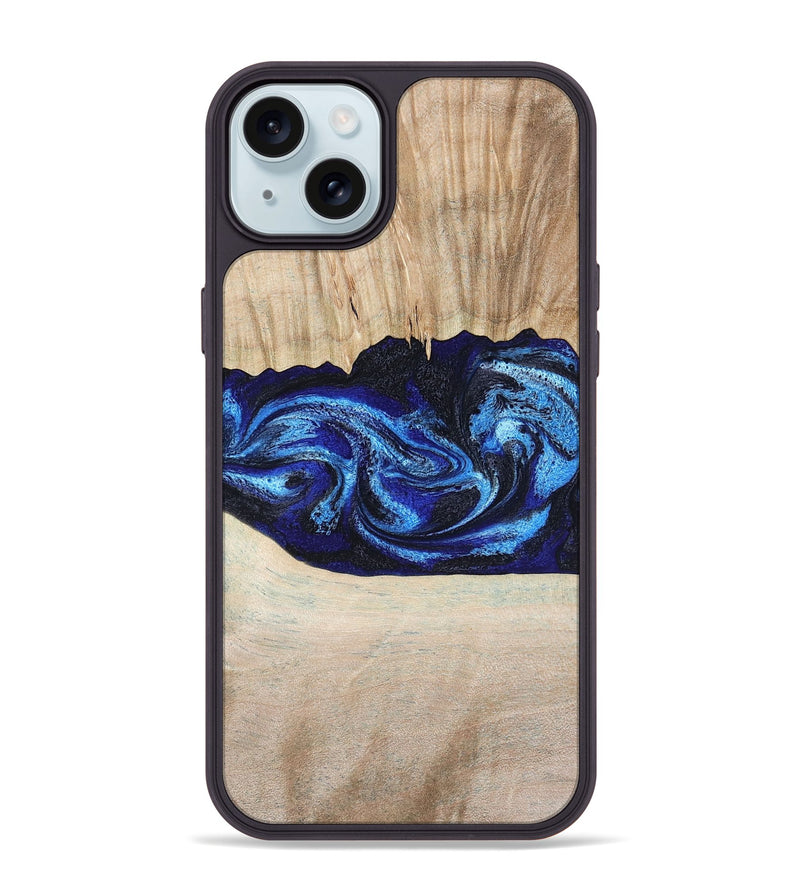 iPhone 15 Plus Wood Phone Case - Muriel (Blue, 794396)