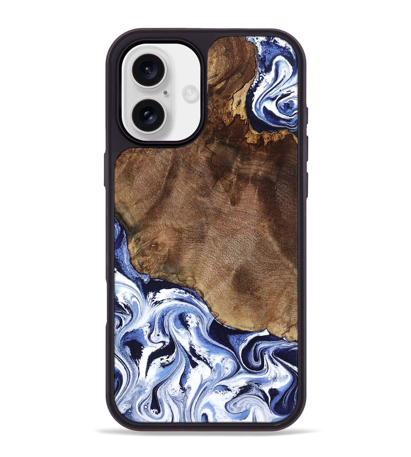 iPhone 16 Plus Wood Phone Case - Kelley (Blue, 797079)