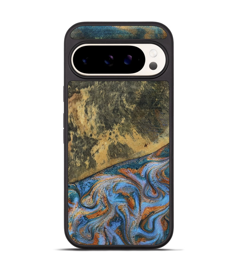 Pixel 9 Wood Phone Case - Rey (Teal & Gold, 802995)