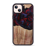 iPhone 14 Plus Wood Phone Case - Elza (Red, 804906)