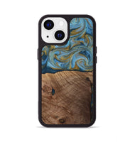iPhone 13 Wood Phone Case - Altha (Teal & Gold, 814501)