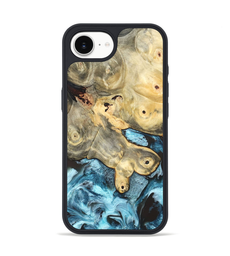 iPhone 16e Wood Phone Case - Syble (Blue, 820155)