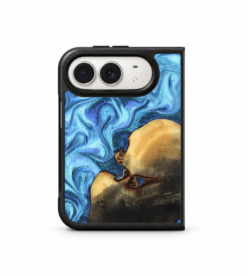 iPhone Duo Wood Phone Case - Janette (Blue, 825802)