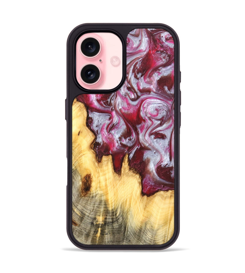 iPhone 16 Wood Phone Case - Jammie (Red, 825975)