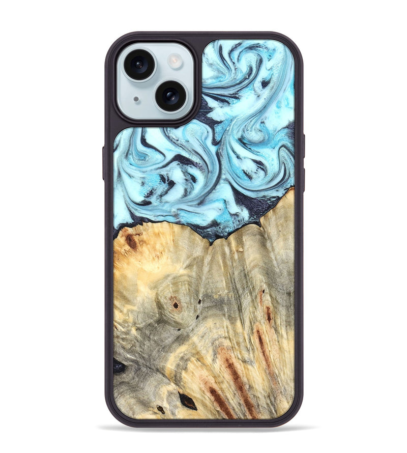 iPhone 15 Plus Wood Phone Case - Shiloh (Blue, 826056)