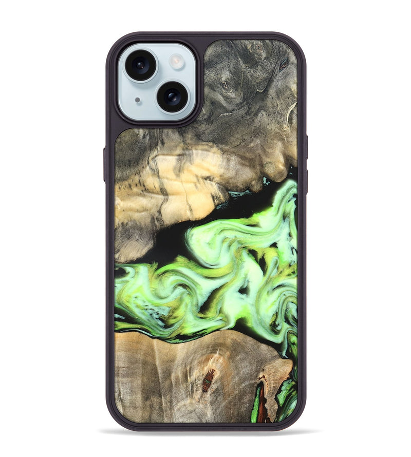 iPhone 15 Plus Wood Phone Case - Greta (Neon, 826086)