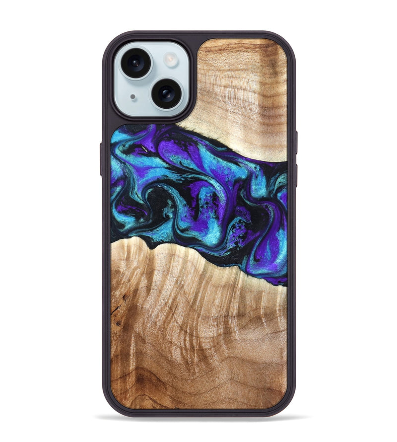 iPhone 15 Plus Wood Phone Case - Felipe (Purple, 827140)