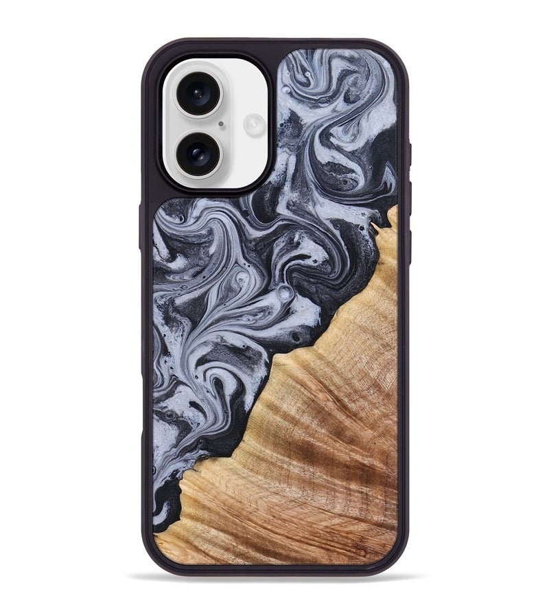 iPhone 16 Plus Wood Phone Case - Marvel (Black & White, 828309)