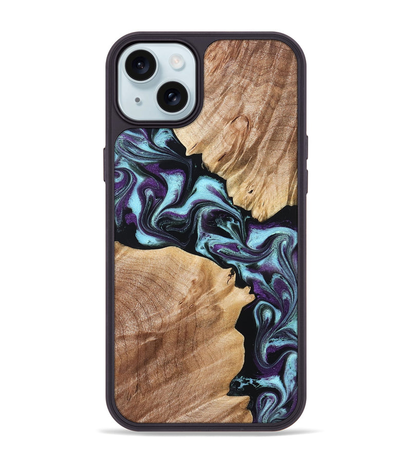 iPhone 15 Plus Wood Phone Case - Leda (Purple, 828706)