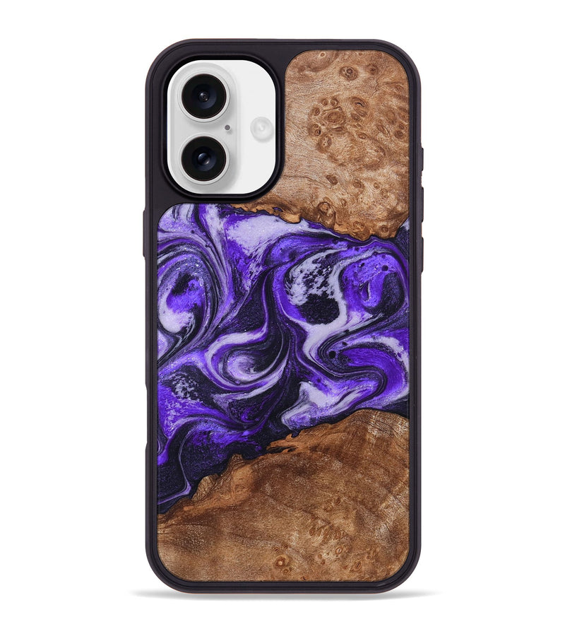 iPhone 16 Plus Wood Phone Case - Zaiden (Purple, 828711)