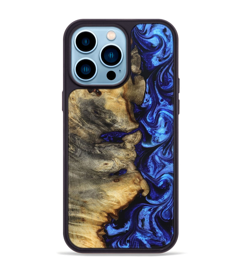 iPhone 14 Pro Max Wood Phone Case - Lucile (Blue, 829042)