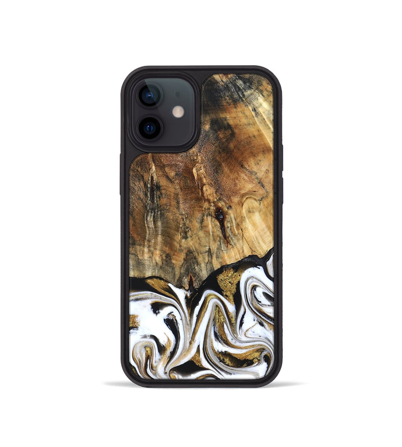 iPhone 12 mini Wood Phone Case - Wayne (Black & White, 829183)