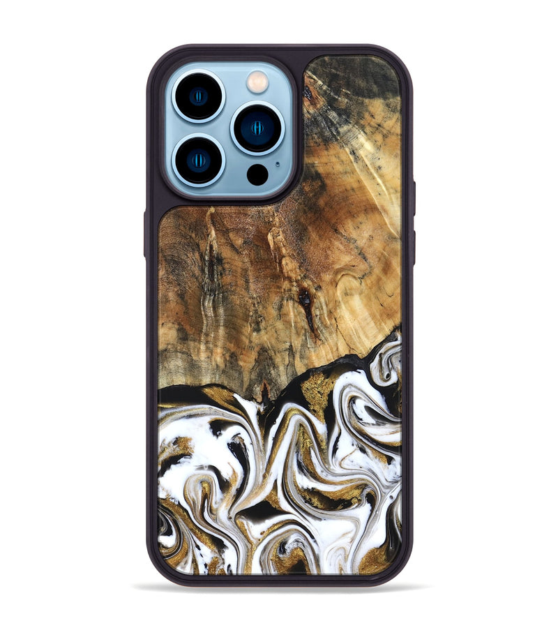 iPhone 14 Pro Max Wood Phone Case - Wayne (Black & White, 829183)