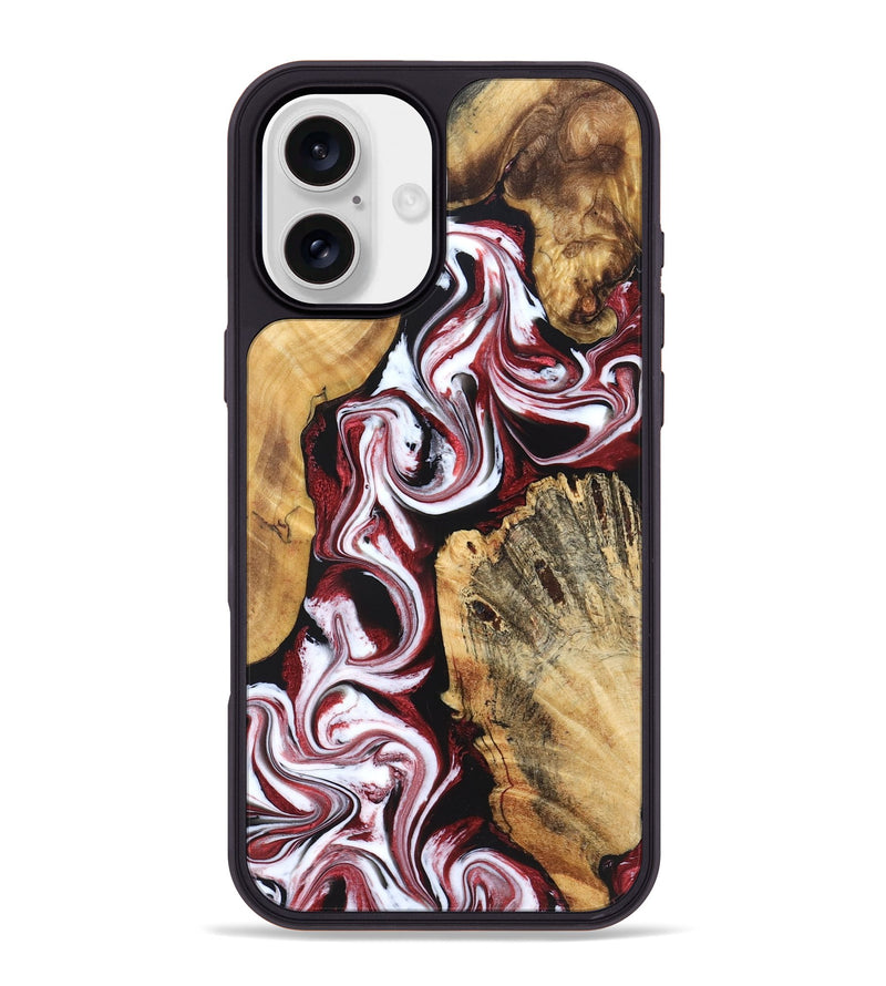 iPhone 16 Plus Wood Phone Case - Weston (Red, 829227)