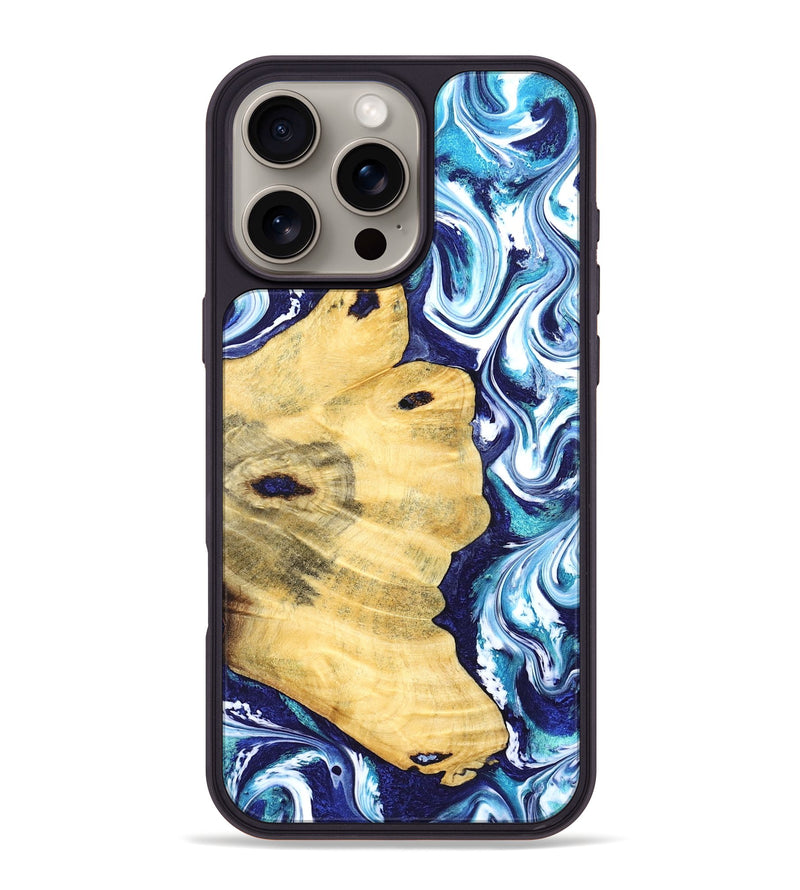 iPhone 16 Pro Max Wood Phone Case - Clemmie (Blue, 829666)