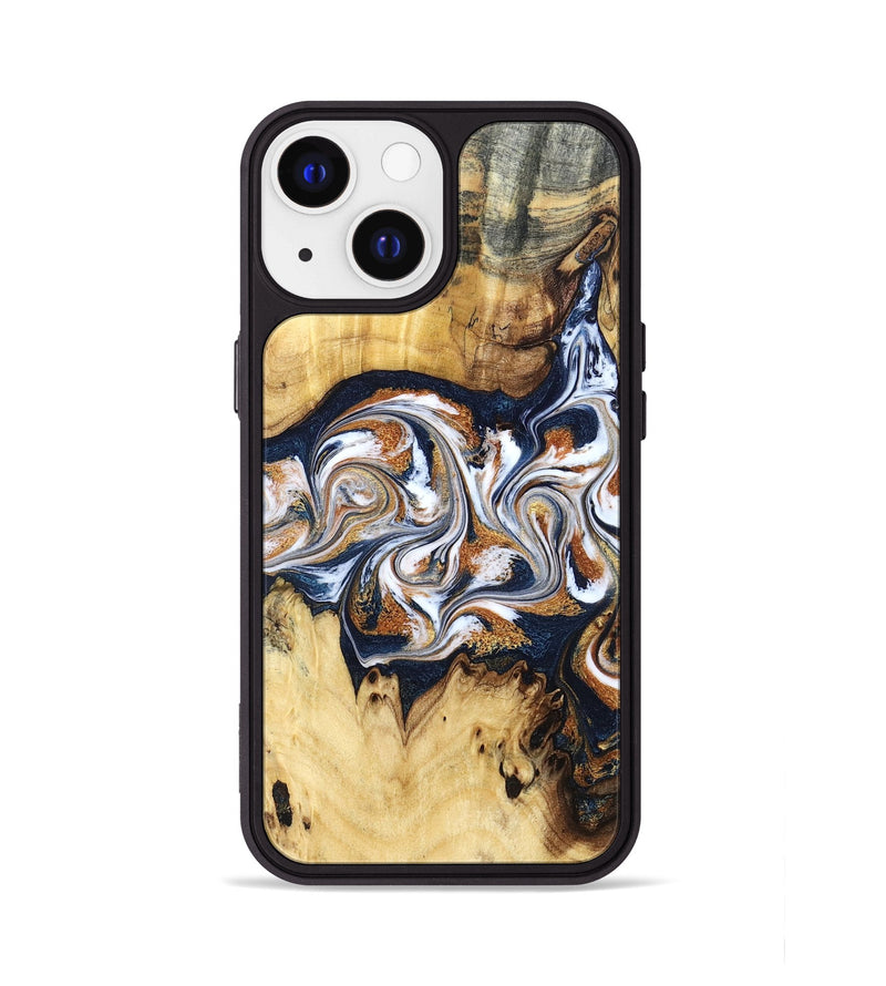 iPhone 13 Wood Phone Case - Savanna (Teal & Gold, 830008)