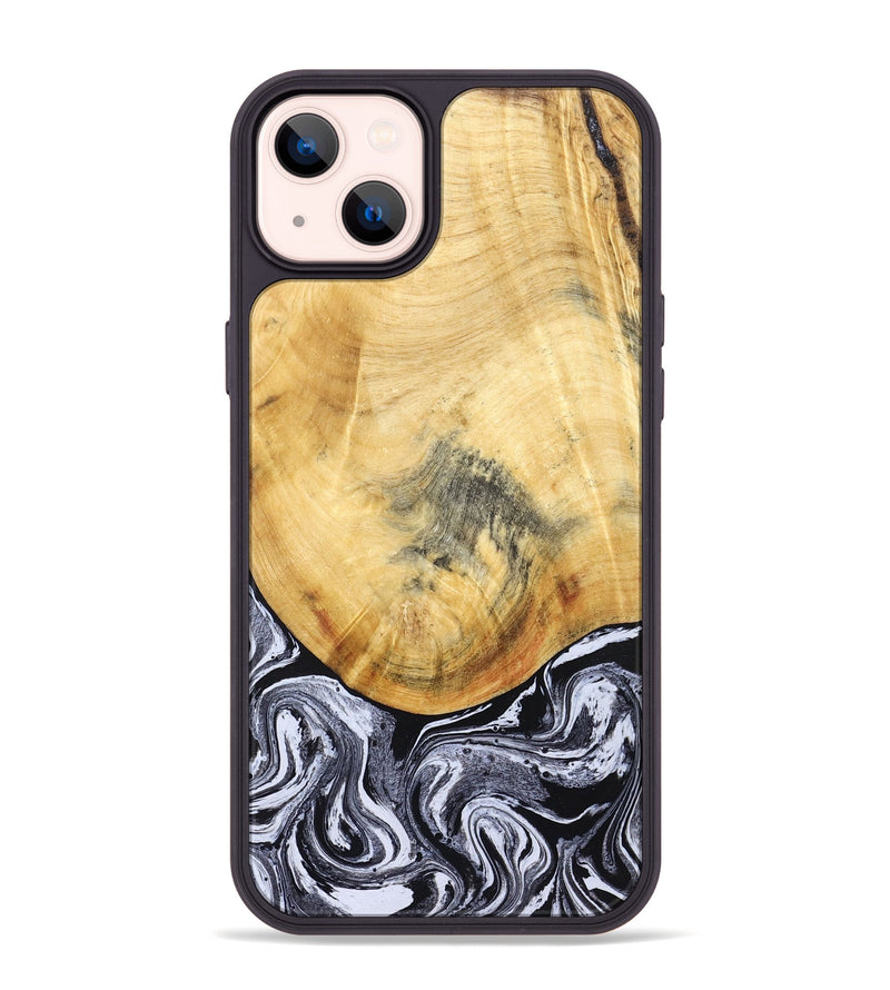 iPhone 14 Plus Wood Phone Case - Brandi (Black & White, 830208)