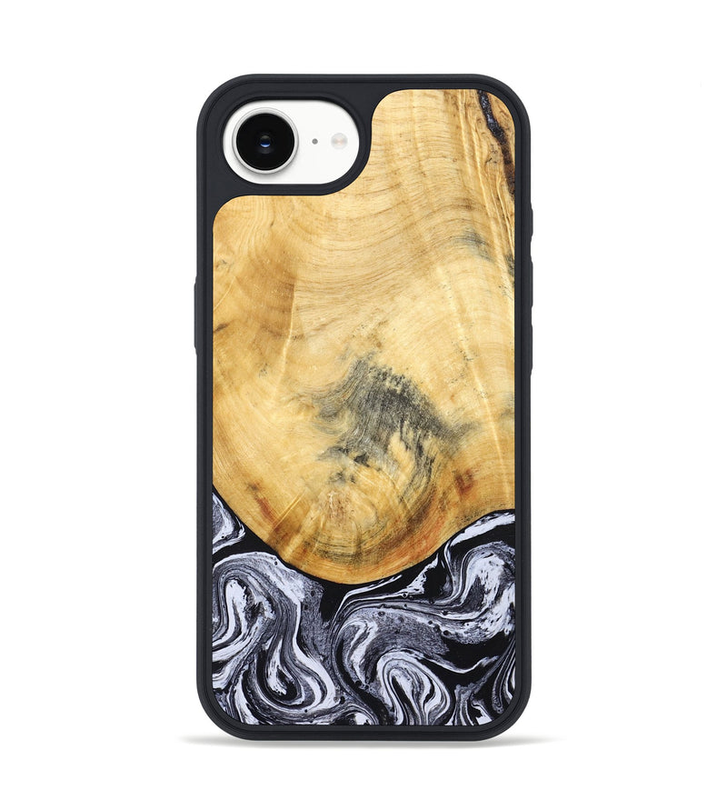 iPhone 16e Wood Phone Case - Brandi (Black & White, 830208)