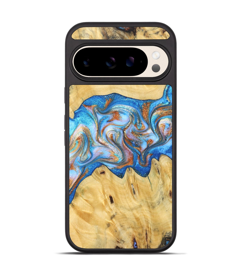 Pixel 10 Wood Phone Case - Cyril (Teal & Gold, 830573)