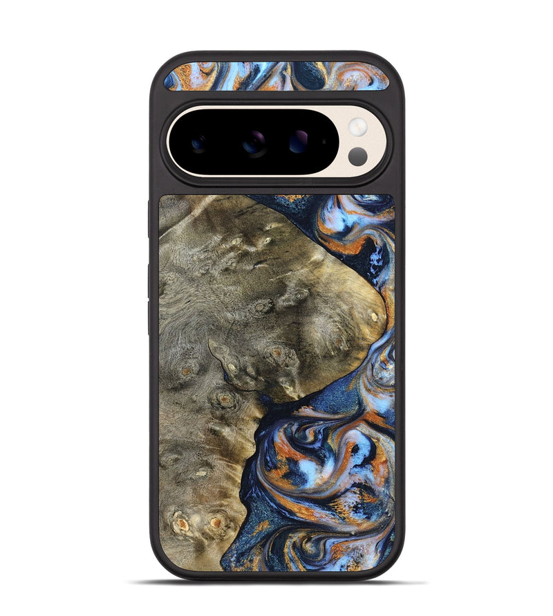 Pixel 10 Wood Phone Case - Kasen (Teal & Gold, 830574)