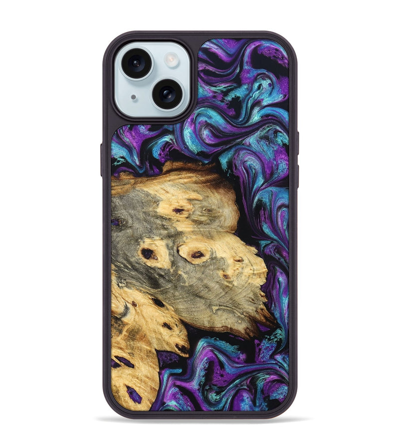iPhone 15 Plus Wood Phone Case - Lesa (Purple, 830592)