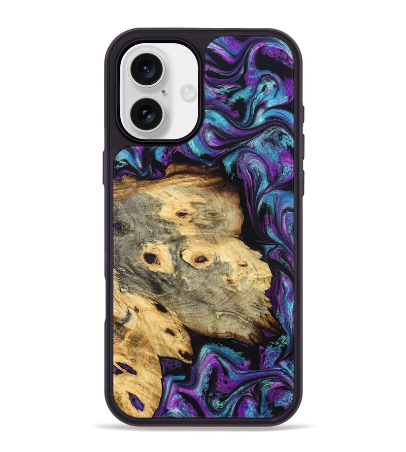 iPhone 16 Plus Wood Phone Case - Lesa (Purple, 830592)