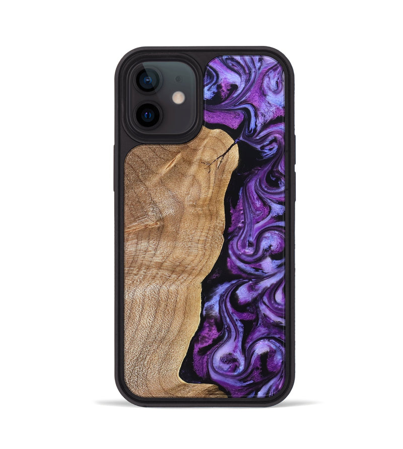iPhone 12 Wood Phone Case - Mekhi (Purple, 830593)