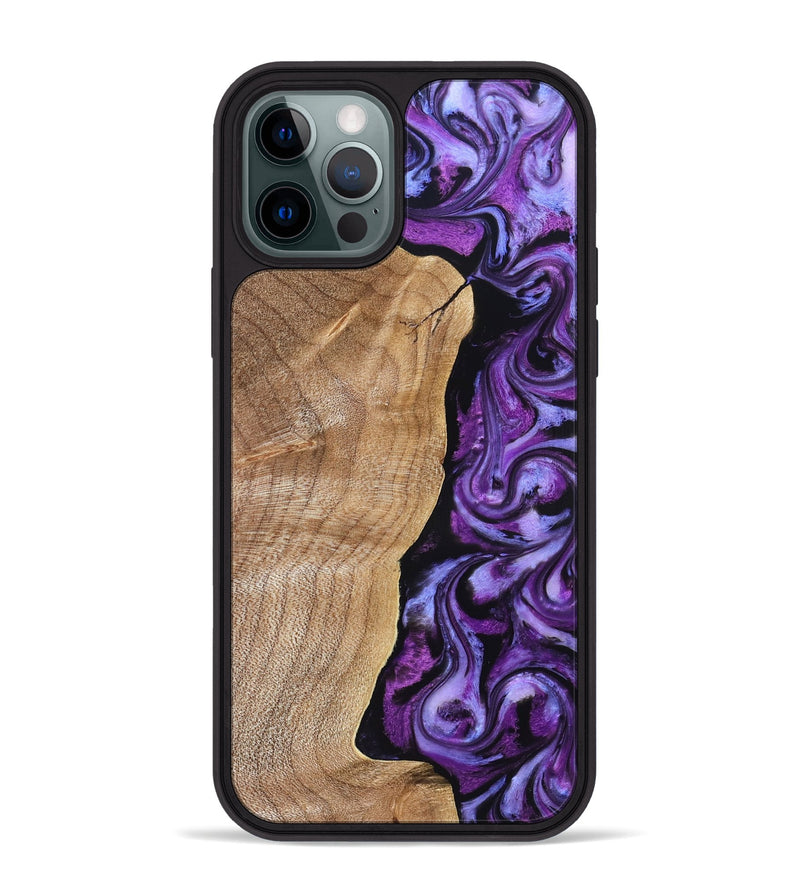 iPhone 12 Pro Max Wood Phone Case - Mekhi (Purple, 830593)