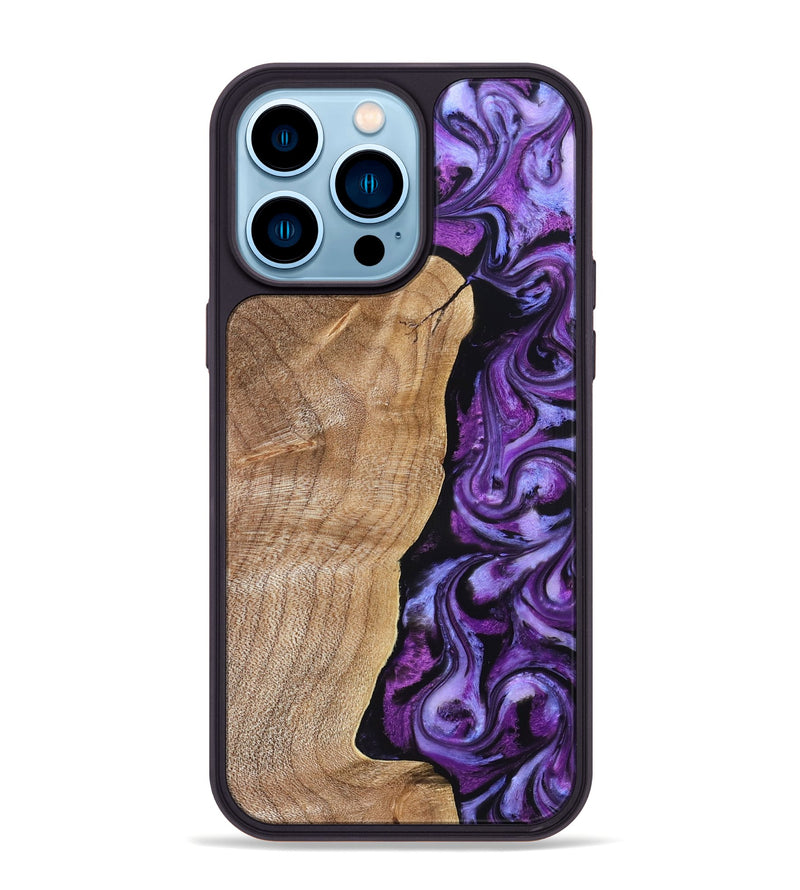 iPhone 14 Pro Max Wood Phone Case - Mekhi (Purple, 830593)
