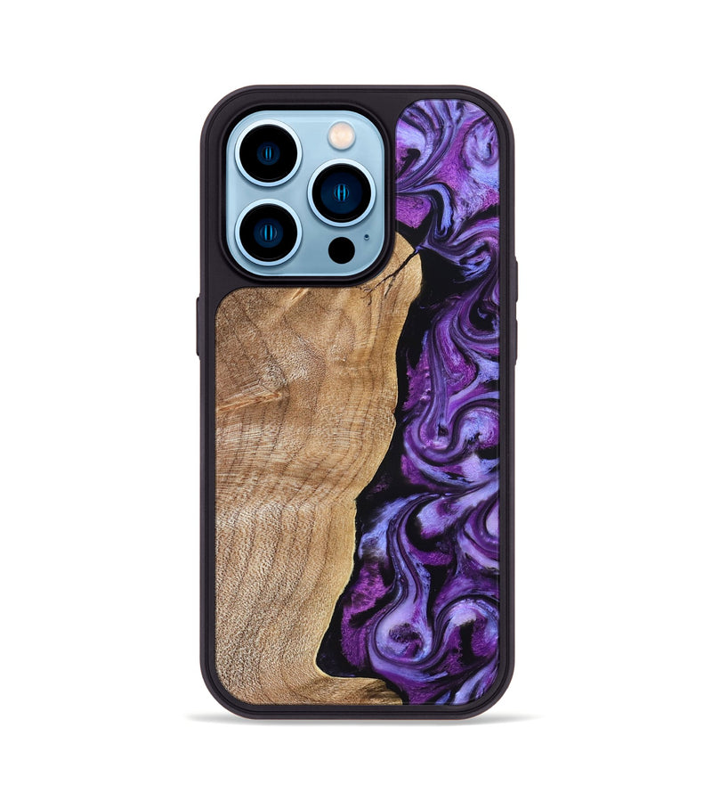 iPhone 14 Pro Wood Phone Case - Mekhi (Purple, 830593)