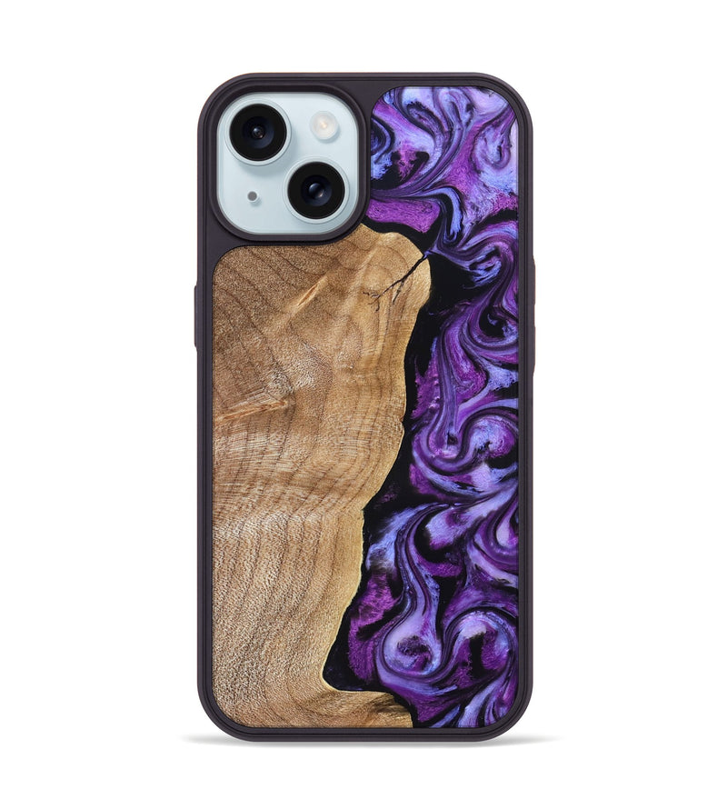 iPhone 15 Wood Phone Case - Mekhi (Purple, 830593)