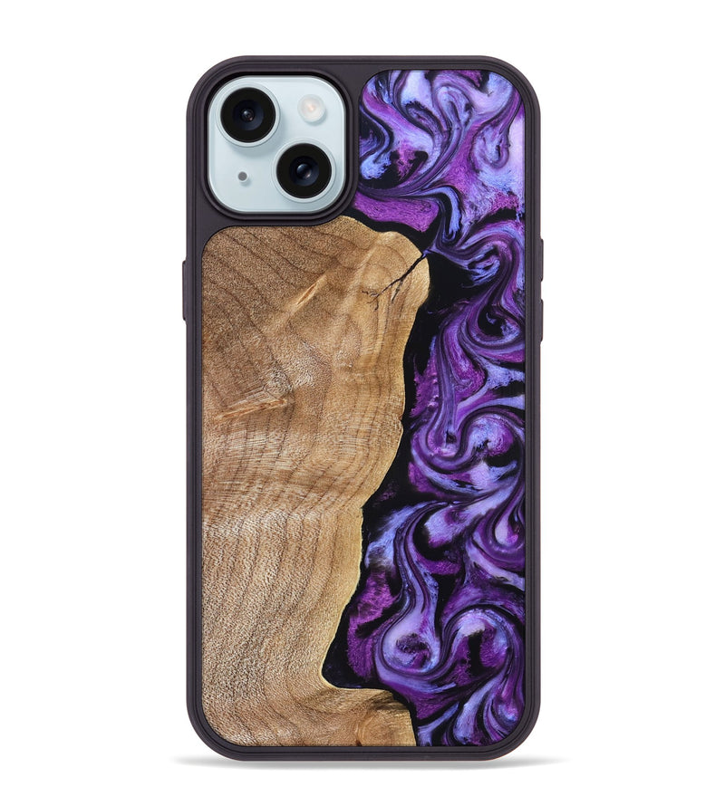iPhone 15 Plus Wood Phone Case - Mekhi (Purple, 830593)