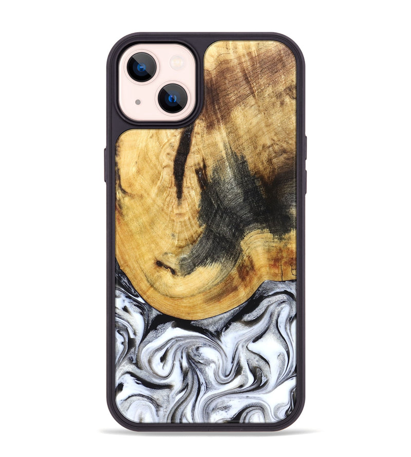 iPhone 14 Plus Wood Phone Case - Mikalah (Black & White, 830632)