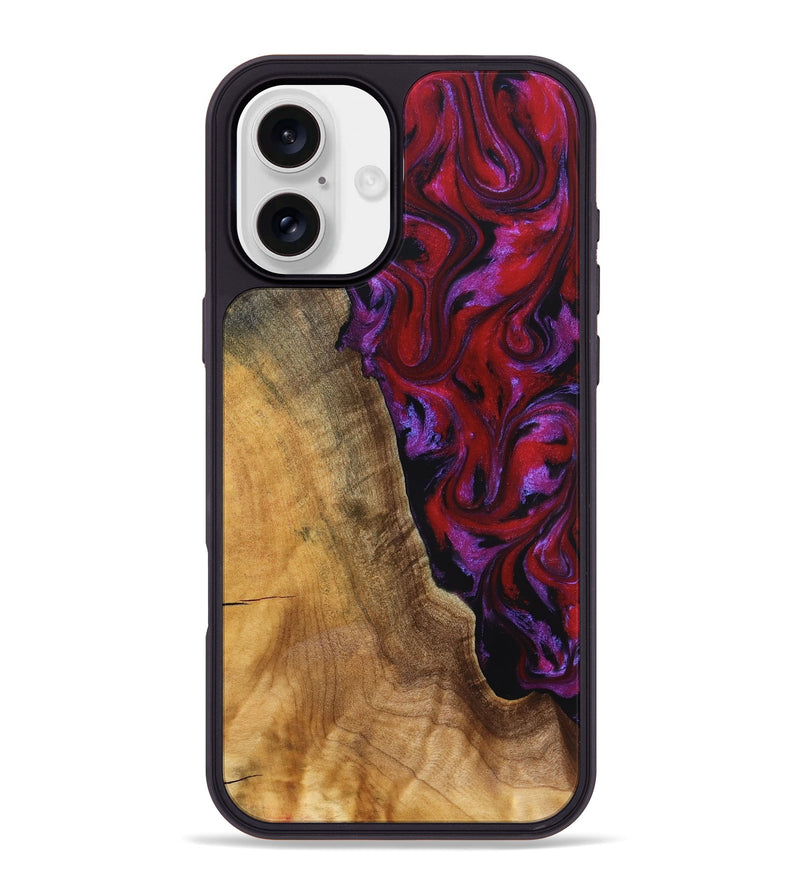 iPhone 16 Plus Wood Phone Case - Miles (Red, 830841)