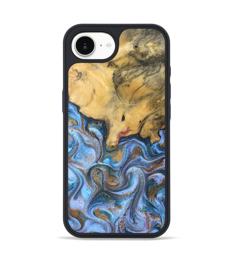 iPhone 16e Wood Phone Case - Stan (Teal & Gold, 831007)