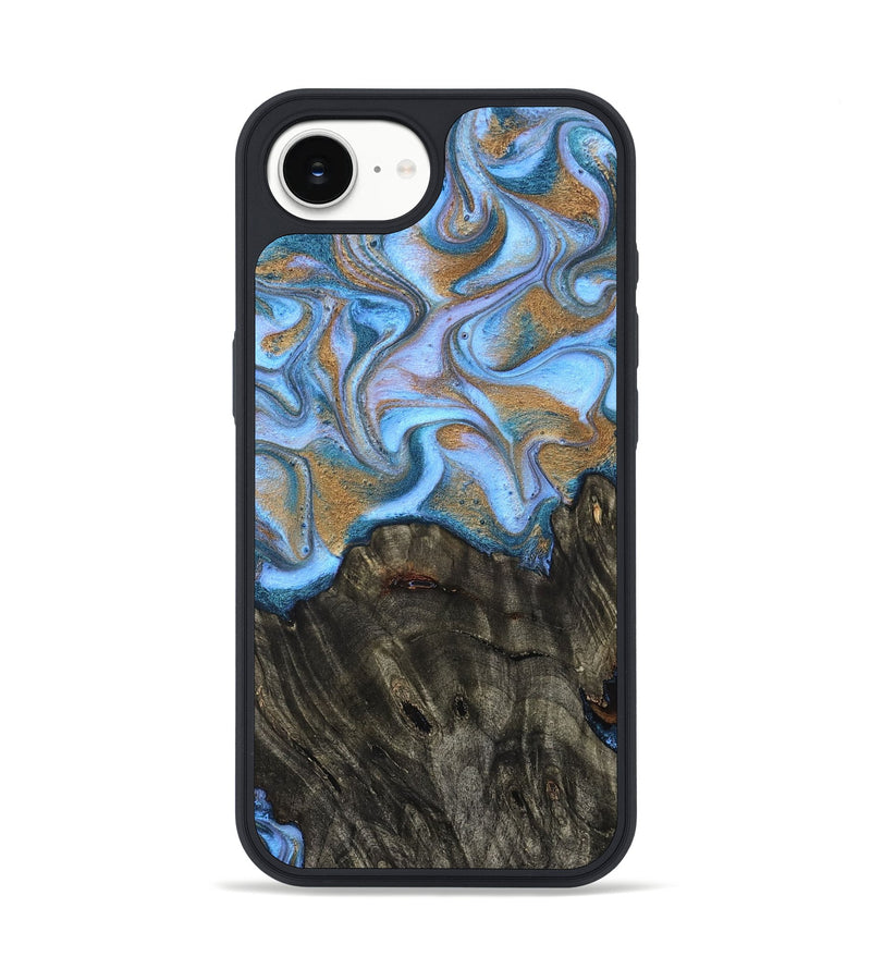 iPhone 17e Wood Phone Case - Cristin (Teal & Gold, 831014)