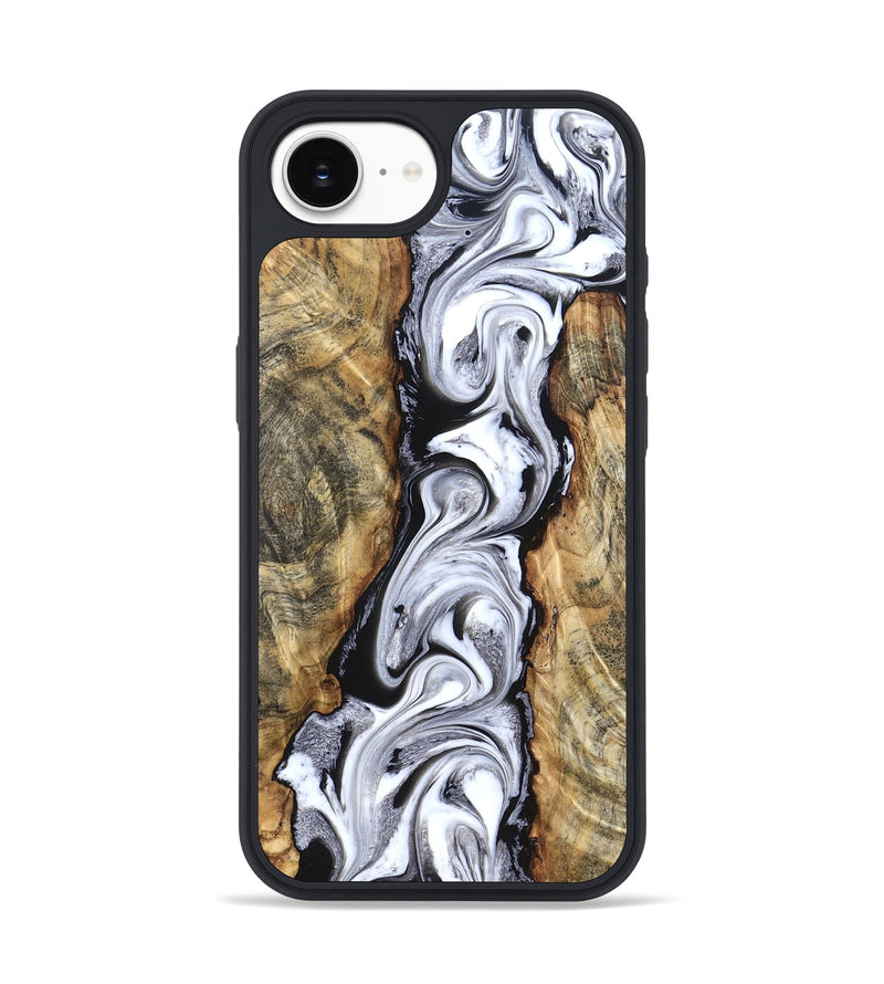 iPhone 16e Wood Phone Case - Kamron (Black & White, 831146)