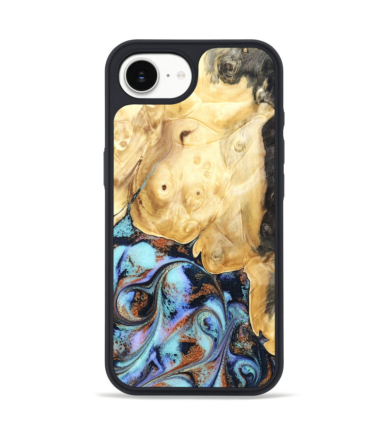 iPhone 17e Wood Phone Case - Theo (Teal & Gold, 831277)