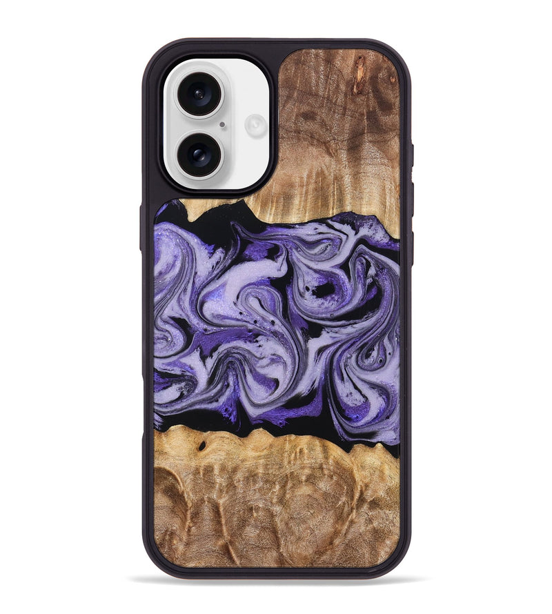 iPhone 16 Plus Wood Phone Case - Yuridia (Purple, 831478)