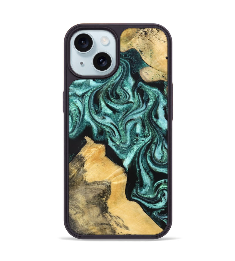 iPhone 15 Wood Phone Case - Sampson (Green, 831700)