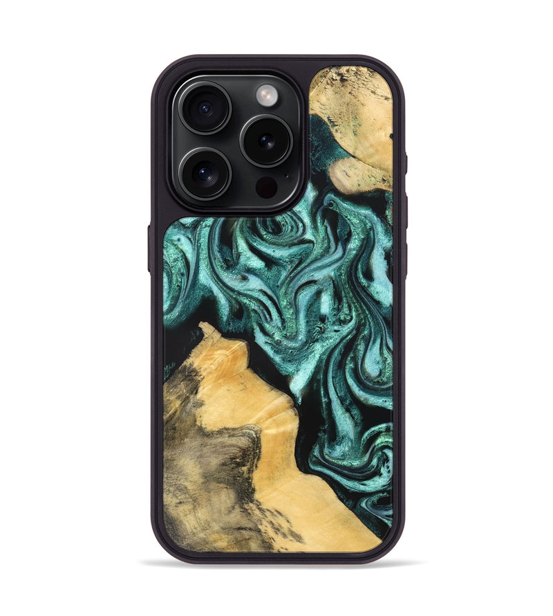 iPhone 15 Pro Wood Phone Case - Sampson (Green, 831700)