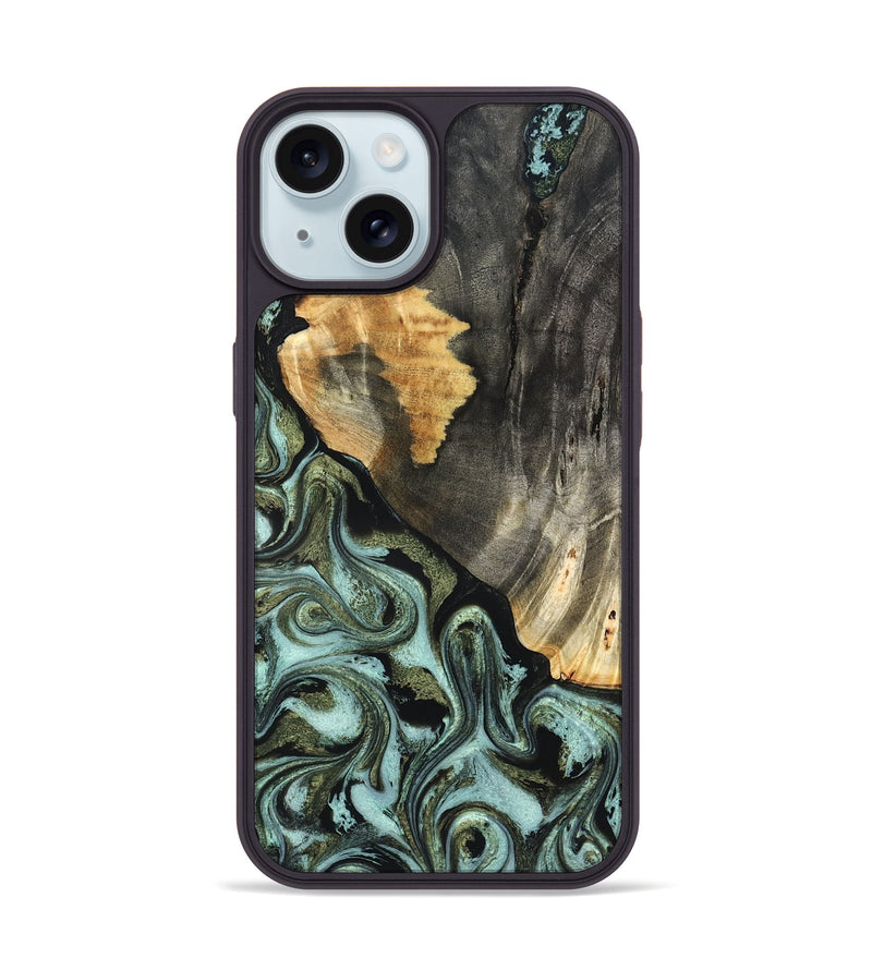 iPhone 15 Wood Phone Case - Gustav (Green, 831706)