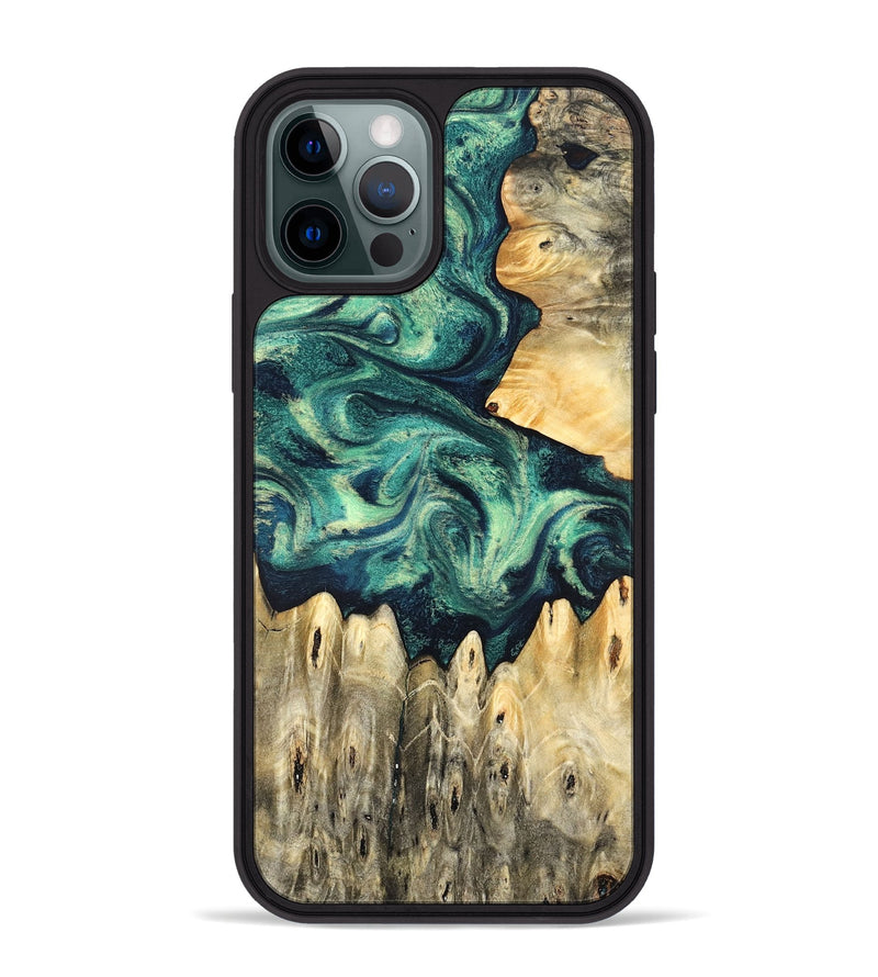 iPhone 12 Pro Max Wood Phone Case - Otis (Green, 831707)