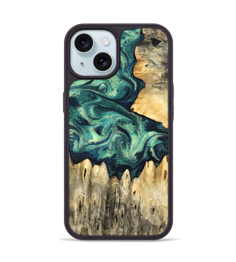 iPhone 15 Wood Phone Case - Otis (Green, 831707)