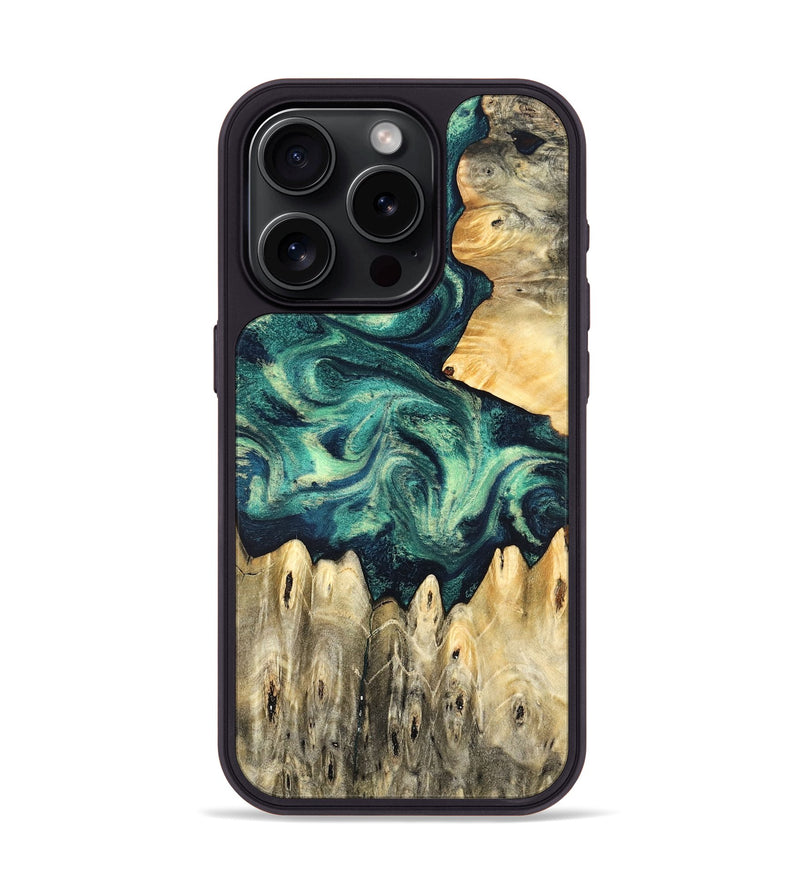 iPhone 15 Pro Wood Phone Case - Otis (Green, 831707)
