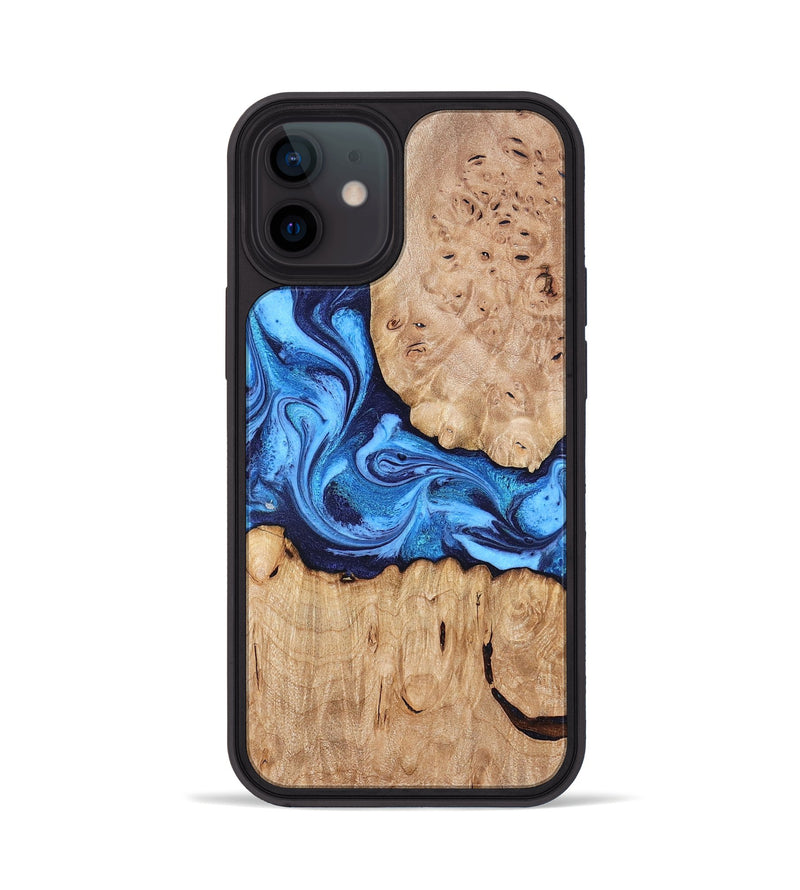 iPhone 12 Wood Phone Case - Shayla (Blue, 831714)