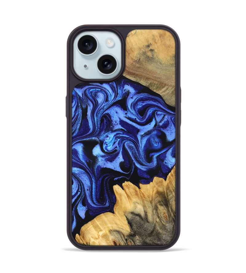 iPhone 15 Wood Phone Case - Nat (Blue, 831717)