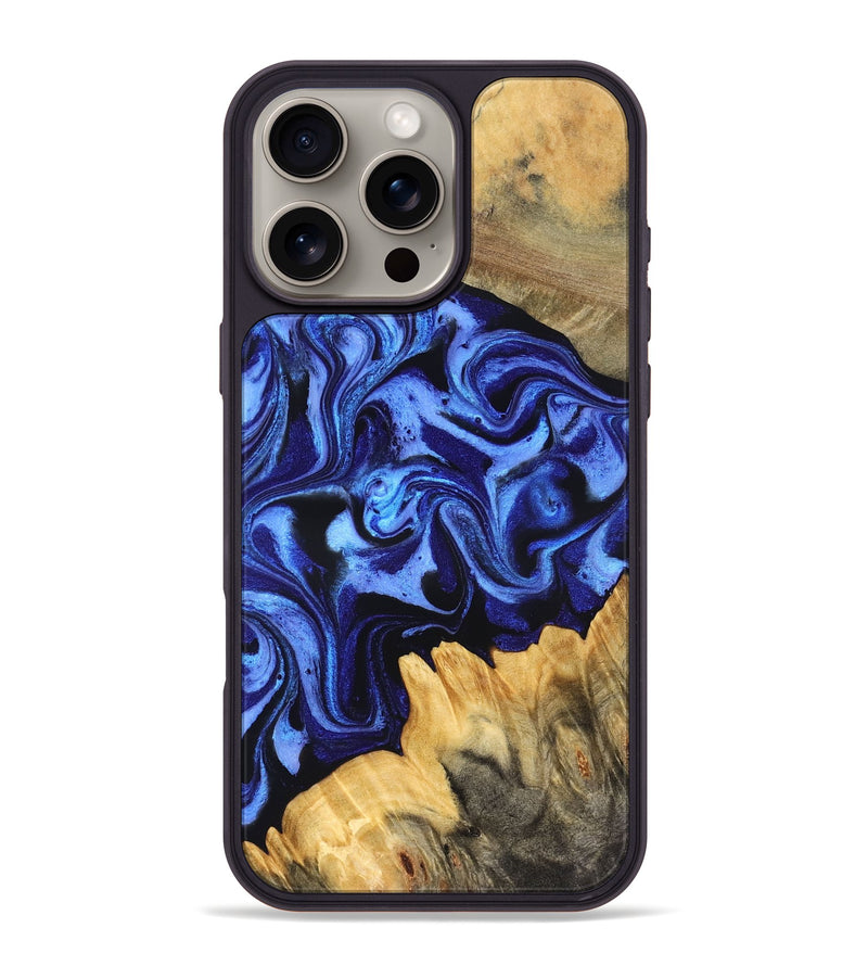 iPhone 16 Pro Max Wood Phone Case - Nat (Blue, 831717)