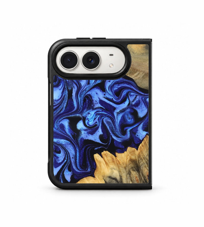 iPhone Duo Wood Phone Case - Nat (Blue, 831717)