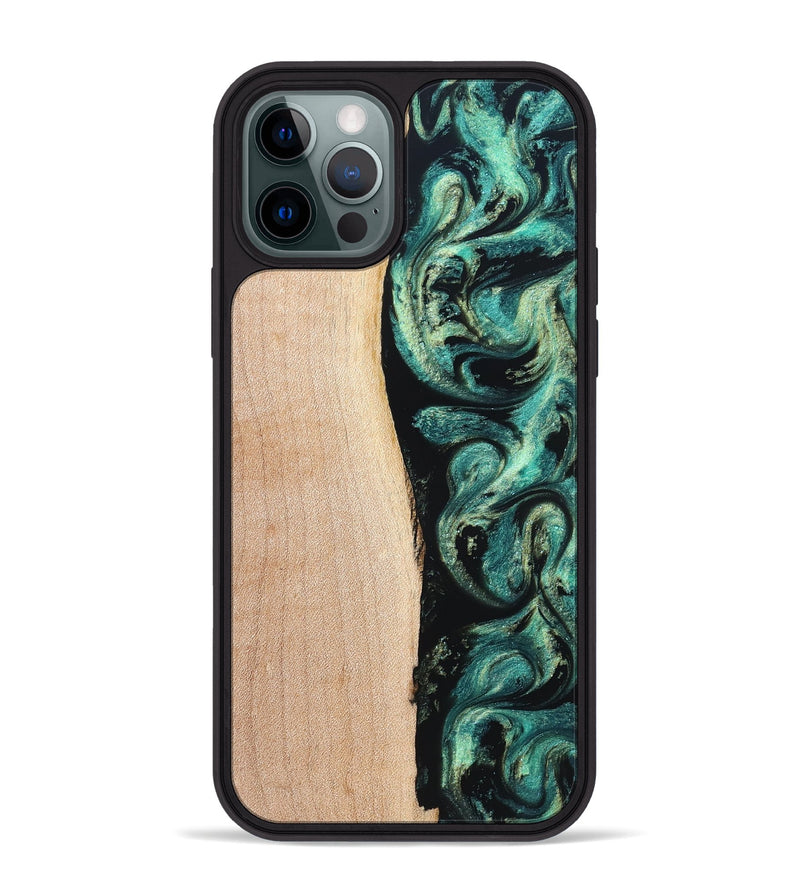 iPhone 12 Pro Max Wood Phone Case - Kianna (Green, 831725)